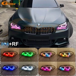 For BMW 5 Series F10 F11 F18 2009 - 2016 Concept M4 Iconic Style Dynamic Revolving Multi Color RGB LED Angel Eyes Kit Halo Rings