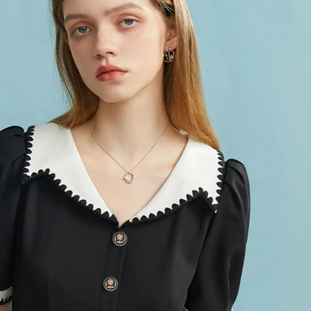 24개 빈티지 장미 단추, 3가지 스타일의 에나멜 꽃 단추 둥근 샹크 단추 의류 재봉용 코트 정장 유니폼 블레이저용