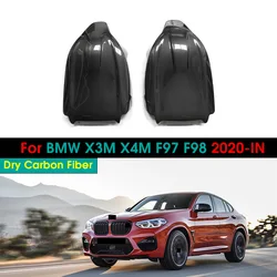 Real Dry Carbon Fiber Seat Back Covers Car interior Seat Backrest Decoration Panel Cover Sticker For BMW X3M X4M F97 F98 2020-IN