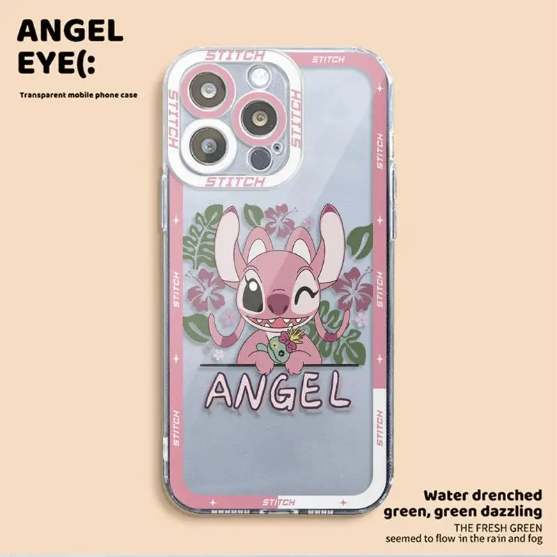 Disney Love Couple Angel Stitch Phone Case for Xiaomi Redmi Note 13 12 Pro Plus 5G 11 Pro 12S 11S 9S 10 10S 9 12 4G Soft Cover
