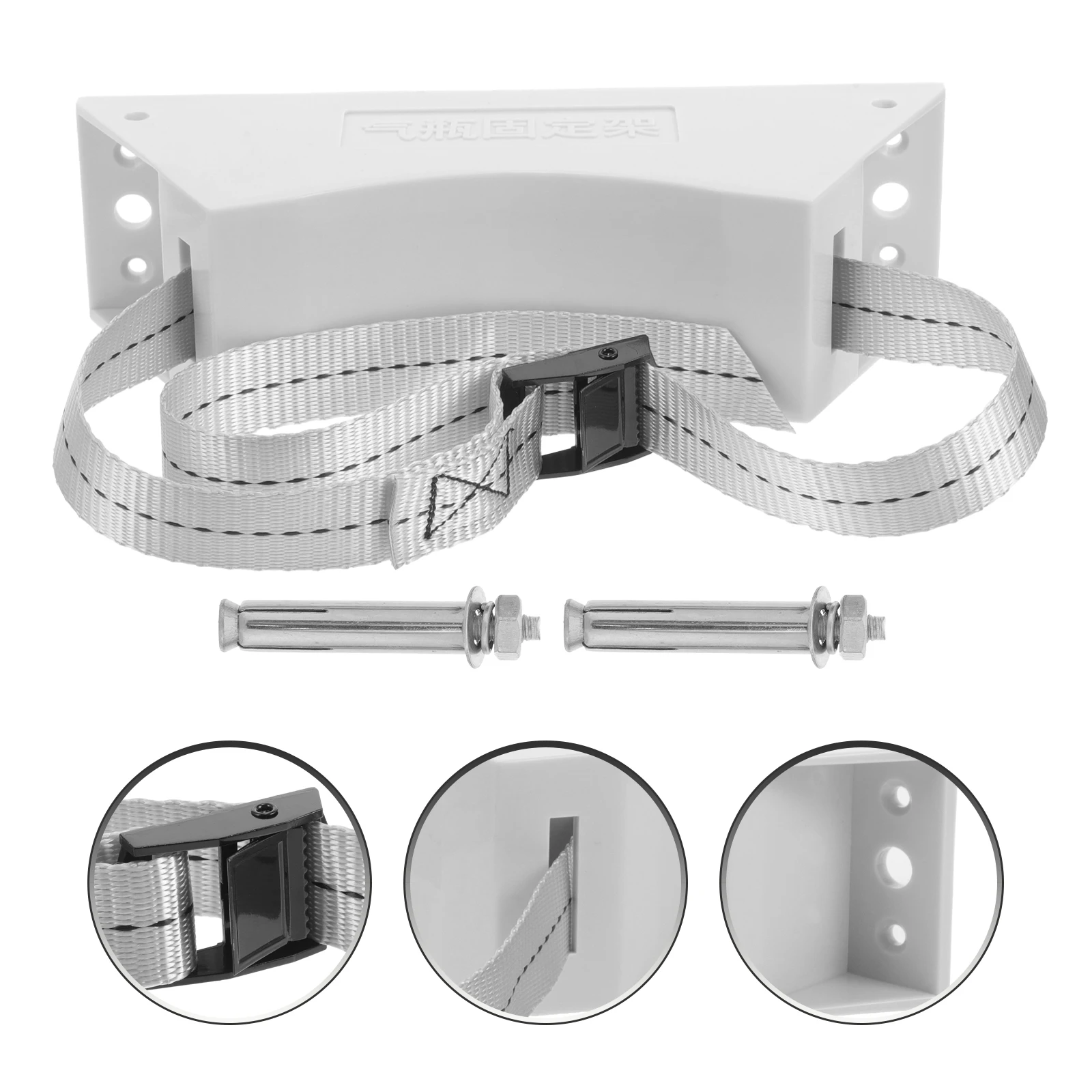 

Gas Cylinder Bracket Plastic Wall Mount Propane Tank Stand Foldable PP Material Adjustable Strap Buckle Safe Laboratory