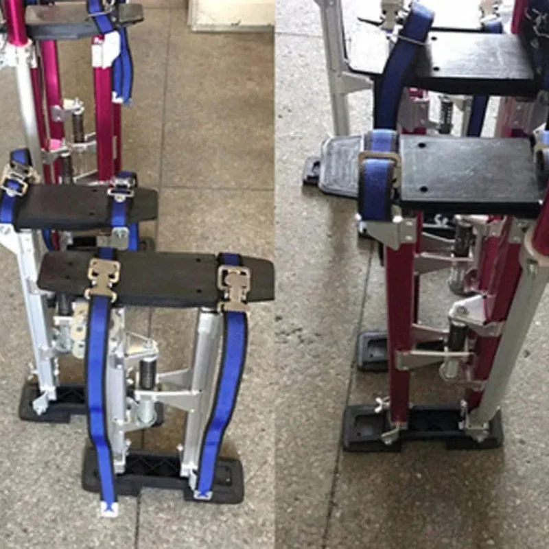 Adjustable Aluminum Drywall Plaster Stilts, Professional Plastering Stilt Ladder with Knee Pads, Interior Wall Tool