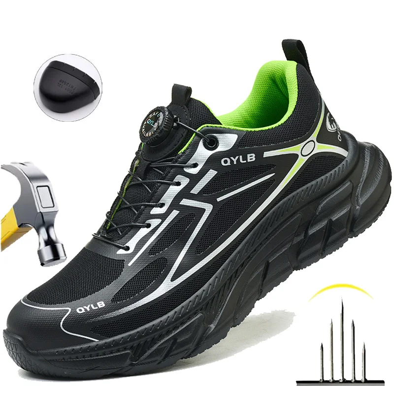 Men's Work Shoes Light Breathable Safety Shoes Man Steel Toe Anti Smash Puncture Proof Work And Safety Shoes Construction Shoes