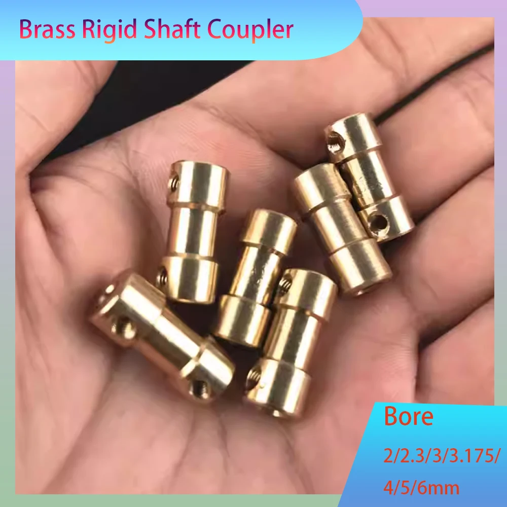 4Pcs 2mm/2.3mm/3mm/3.17mm/4mm/5mm/6mm Brass Flexible Motor Shaft Coupling Coupler Motor Transmission Connector Length 20mm