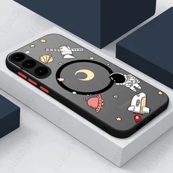 For Magsafe Wireless Charging Astronaut Case For Samsung Galaxy S25 Edge S26 S24 S23 Ultra Plus S25 FE A15 A55 A54 A56 A14 Cover