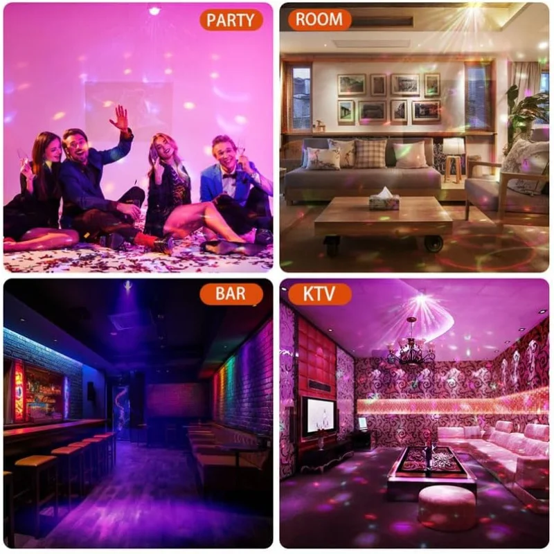 DJ Disco Lights -Sound Activated LED Strobe Light With Remote For Christmas Halloween Birthday Wedding Home Club Karaoke