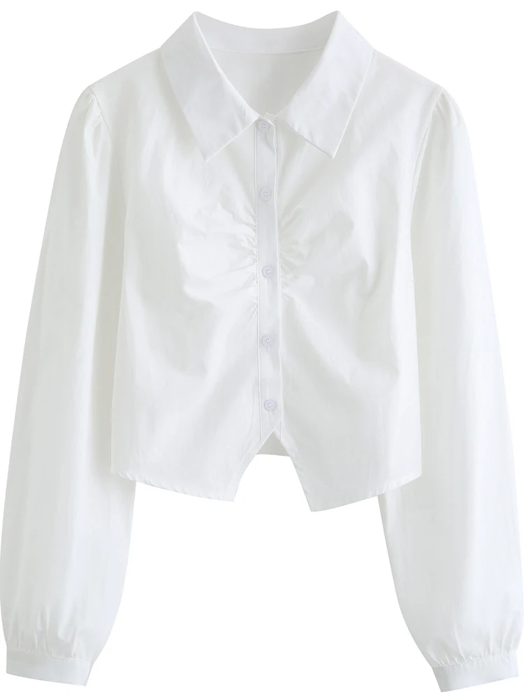 

Sli White Long Sve irt Slim Fit на одной пуговице Французский Sle Осень Новое поступление Тепловая функция Чистый цвет Дизайн Sense