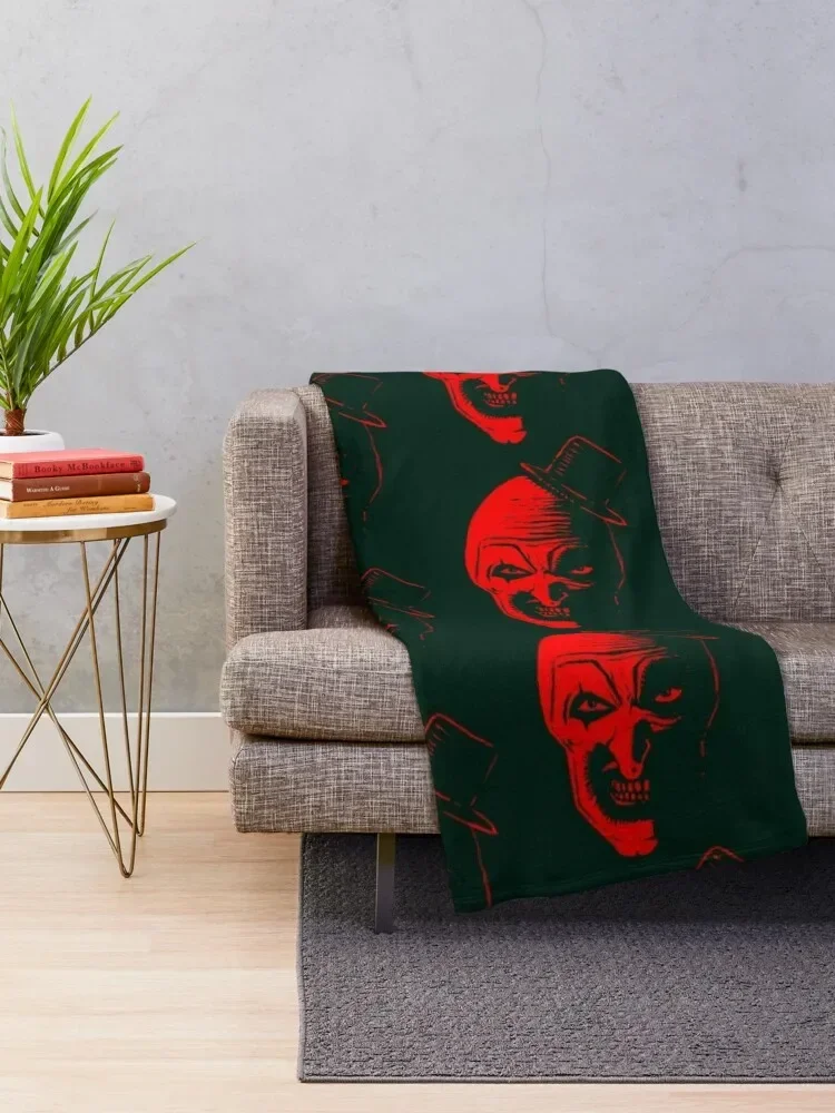 Art the Clown the creepy blood red Throw Blanket Furry cosplay anime Summer Beddings Blankets