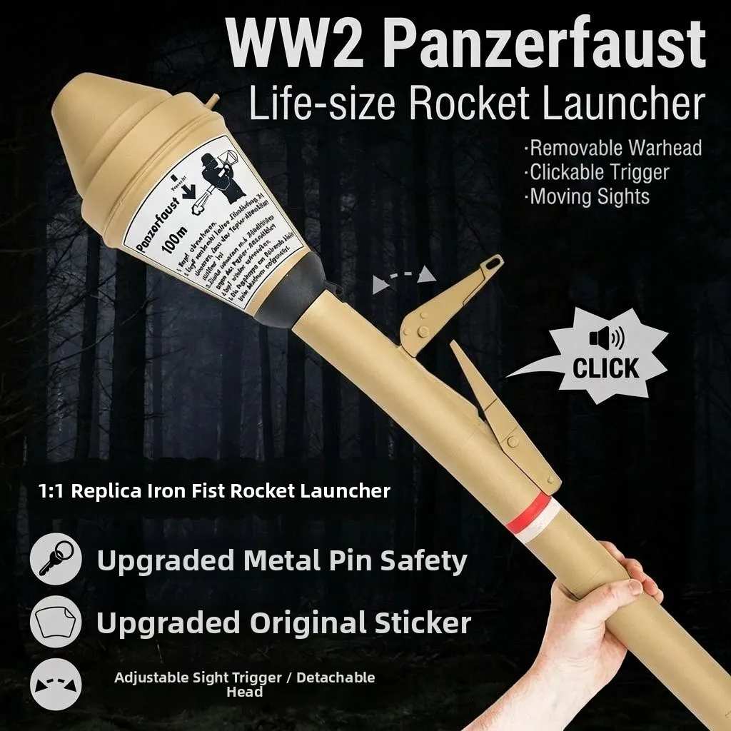 Upgraded Iron Fist Rocket Launcher Model  Grenade Mobile Tank Killer Military Fan Cosplay Film Prop Gift