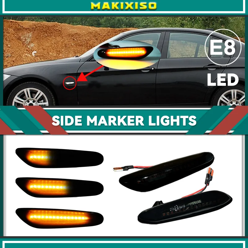 

2x Dynamic LED Fender Light Side Marker For BMW 1 3 5 serie E46 E60 E61 E81 E82 E87 E88 E90 E91 E92 E93 X1 E84 E83