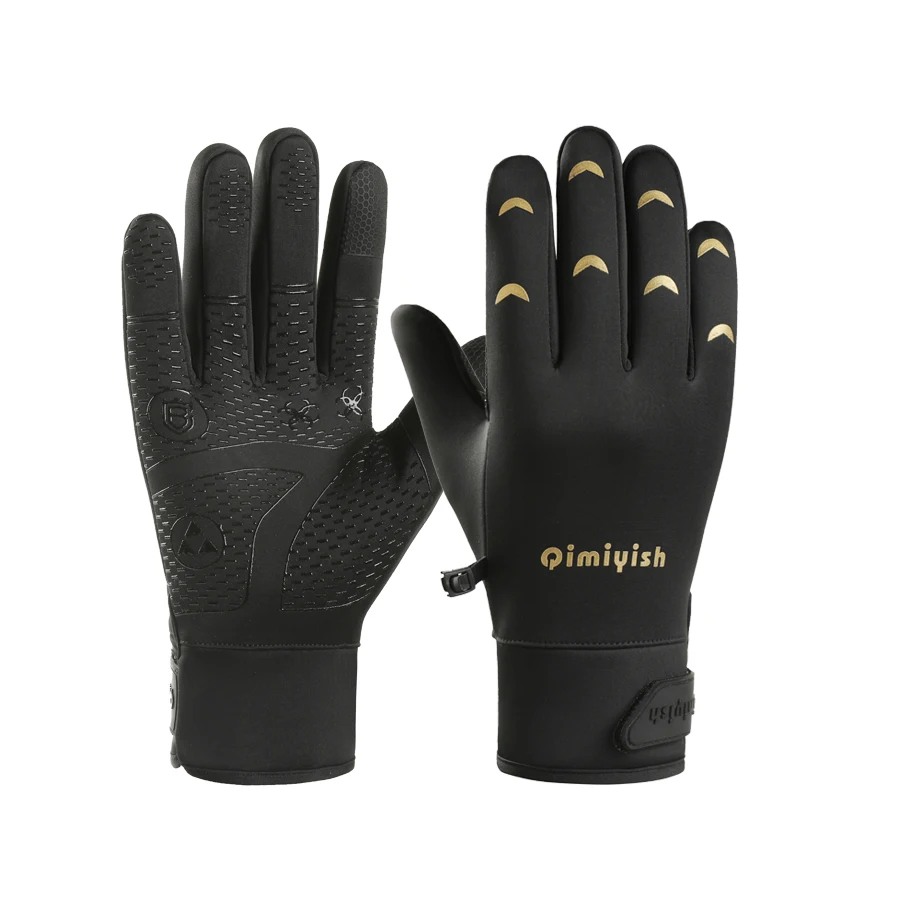 Herbst- und Winter-Outdoor-Handschuhe mit Touchscreen-Funktion, Winddicht, Wasserdicht, Warm, Fleece-Gefüttert, Vollfingerhandschuhe für Radfahren und Skifahren