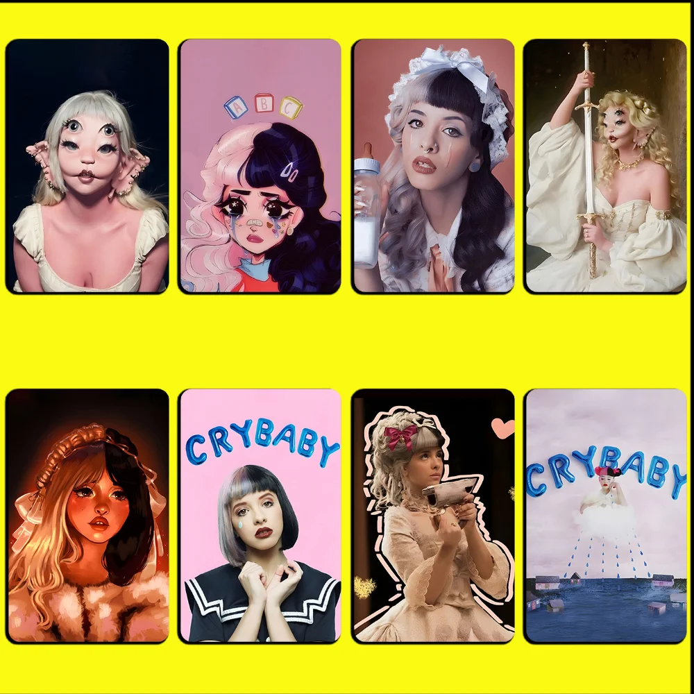 

M-Melanie Martinez Singer Stickers Debit Bank Credit Cards Metro Bus Pass Sticker Decoration Cover Waterproof 4PCS Card Skin