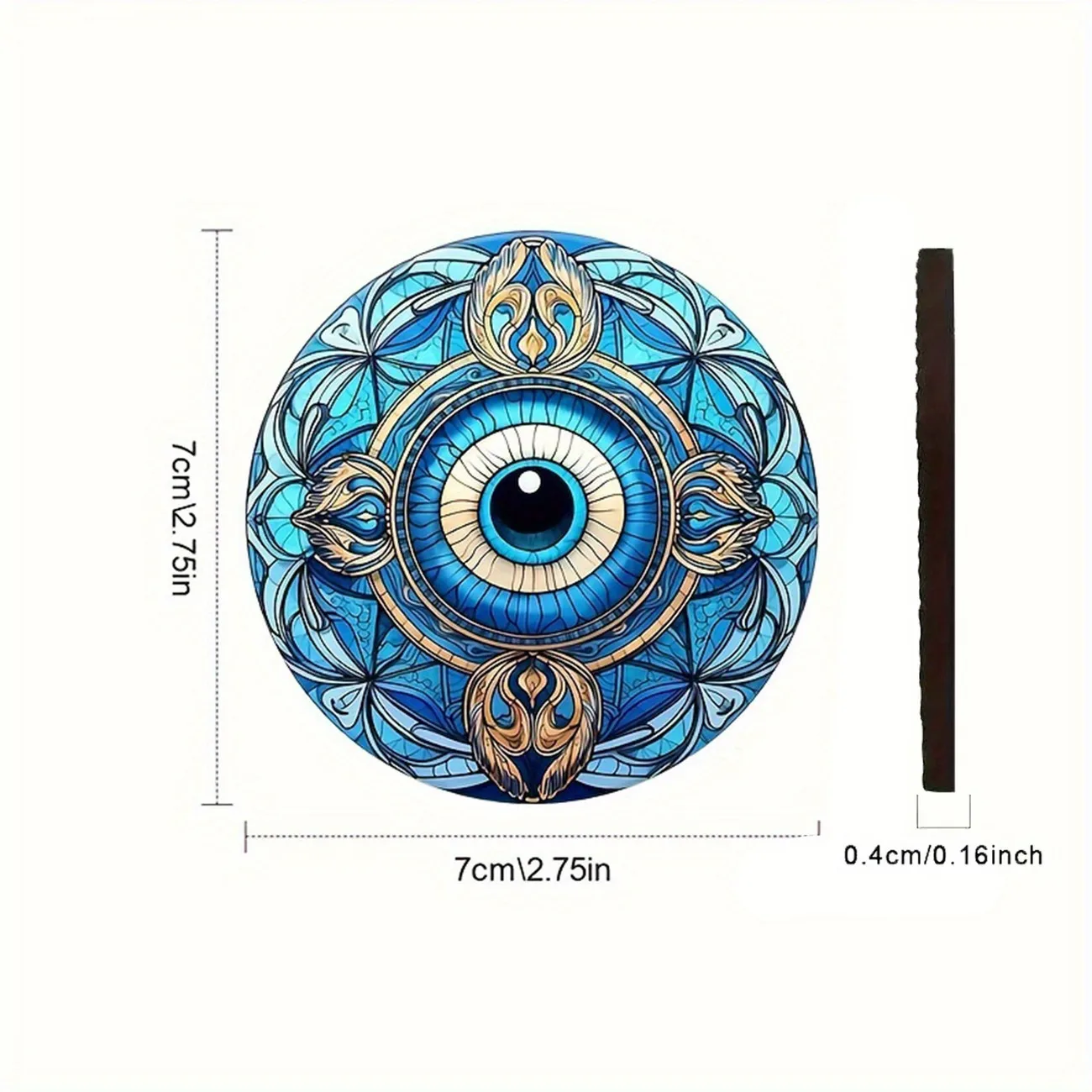 2 Pieces of Retro Devil's Eye Abstract Pattern Car Coasters, Quick-Absorbing Diatom Mud Technology Cloth, Plastic Non-Slip Mats, Car Interior Decoration Accessories, Universal Model