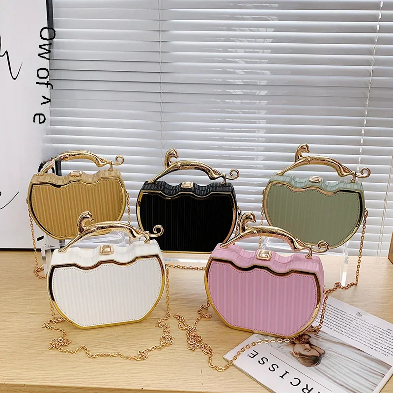 Fashion high-quality women\'s banquet clutch bag new summer portable box bag personality chain single shoulder crossbody bag