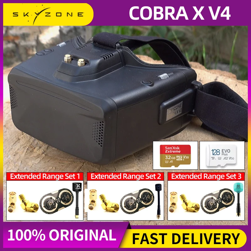 SKYZONE Cobra X V4 1280x720 Goggles/SD 800x480 5.8G 48CH Receiver Head Tracker DVR FPV Goggles Helmet With HDMI For RC FPV Drone