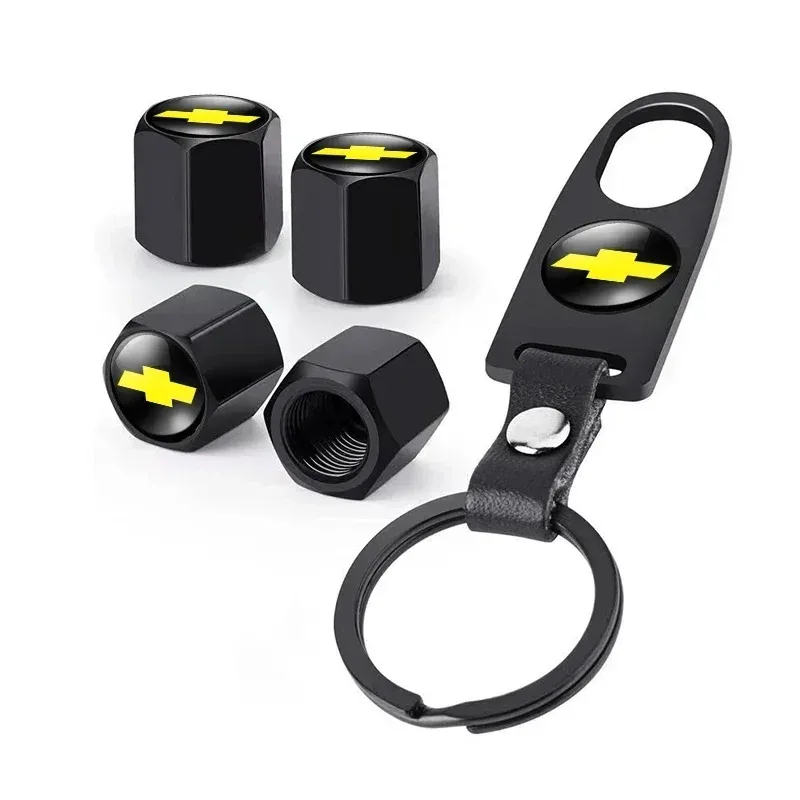 

4 шт. запираемые металлические колпачки для клапанов шин с брелком - противоугонные чехлы для бейджей автомобиля подходят для Chevrolet Silverado Impala Malibu Cruze Aveo