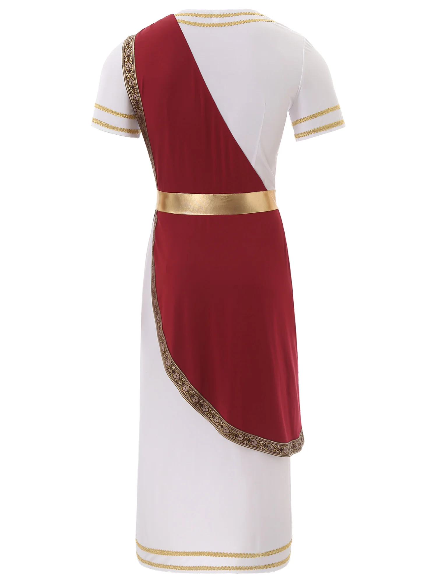 Mens Halloween Ancient Greek Toga Cosplay Costumes Short Sleeve Retro Roman Vintage Warrior Dress Up Robe Carnival Party Outfit