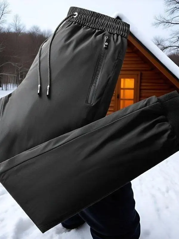 

2025 New Men's down Pants Thiened Fce Lined Loose Winter Warm Cotton Trousers Faionable All-Match Outerwear