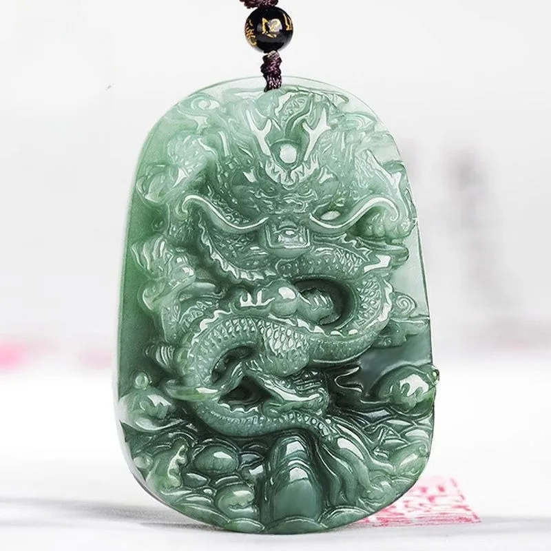 

New Jade Dragon Pendant Landscape Domineering Zodiac Dragon Brand Male and Female Jade Pendant