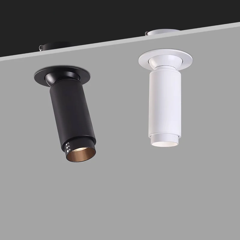 5W/10W COB LED Ceiling Lamp Beam Angle Zoomable Light Fixture Rotatable Recessed Lighting Stepless Focusing Spotlight Hotel