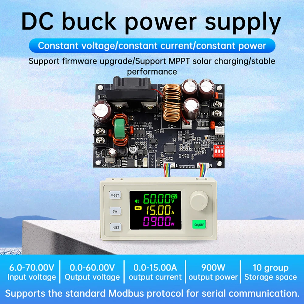 

XY6015LV CNC DC Adjustable Step-down Power Supply Constant Voltage/Current/Power 15A 900W 6.0~70V to 0.0~60V Buck Module