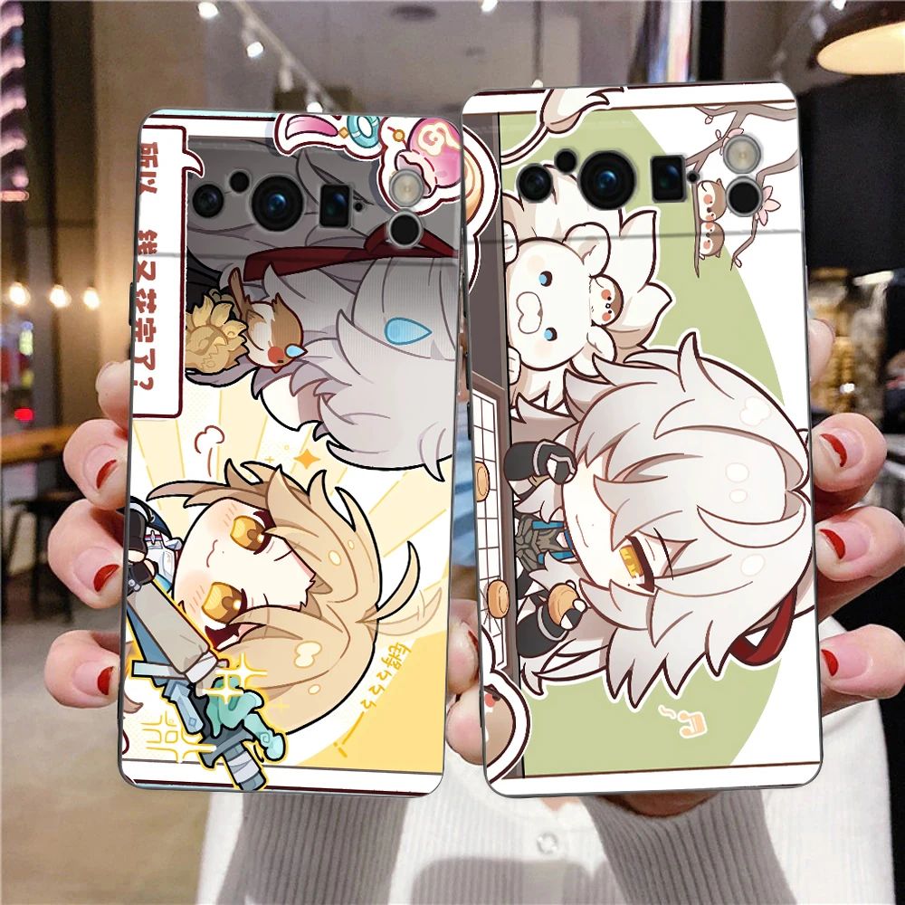 Game Honkai Star Rail Anime Phone Case For Google Pixel 8 7 6 Pro 6A 7A 5G Soft Silicone Shockproof TPU Black Cover TPU Fundas
