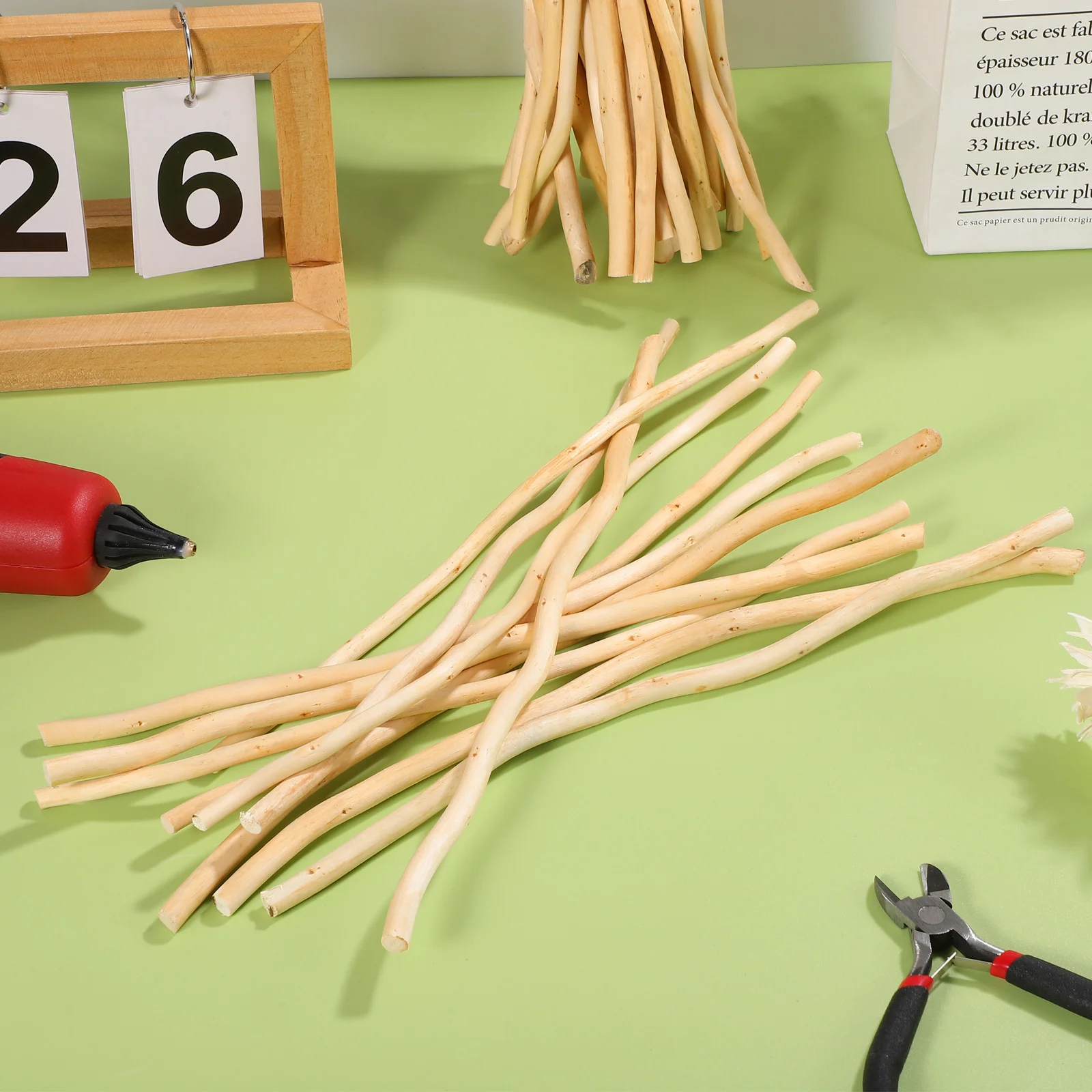 

50pcs Natural Wood Sticks For Crafts Diy Handicraft Accessories Twigs Sticks Rustic Texture Decoration Craft Making Supply