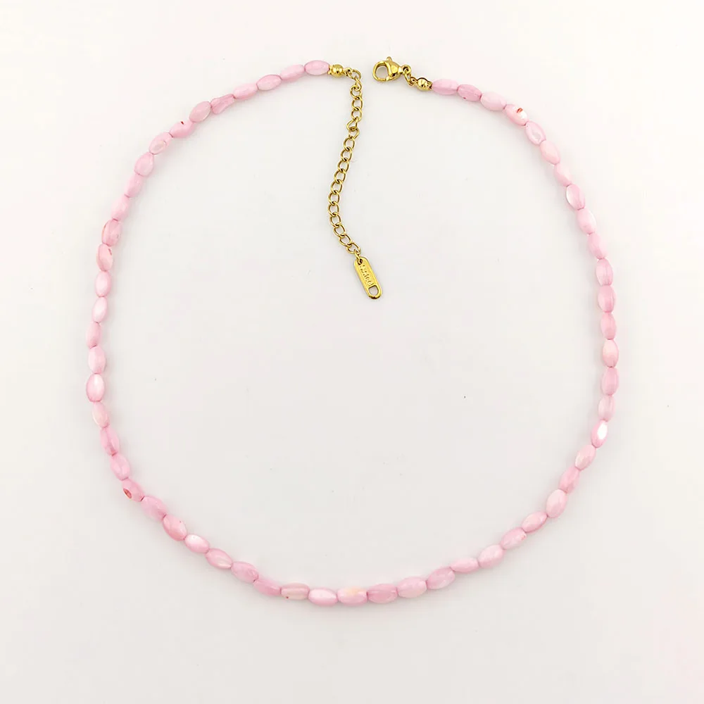 HUIDANG Neu in Perlen Halskette Kragen kurze bunte Muschel Perle Sommer Halskette Damen – Detail 10