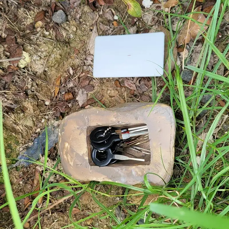 Outdoor Spare Garden Key Box, Rock Titulares Esconder em Stone Security Safe Storage Containers, Mini Resina Segura Simulado