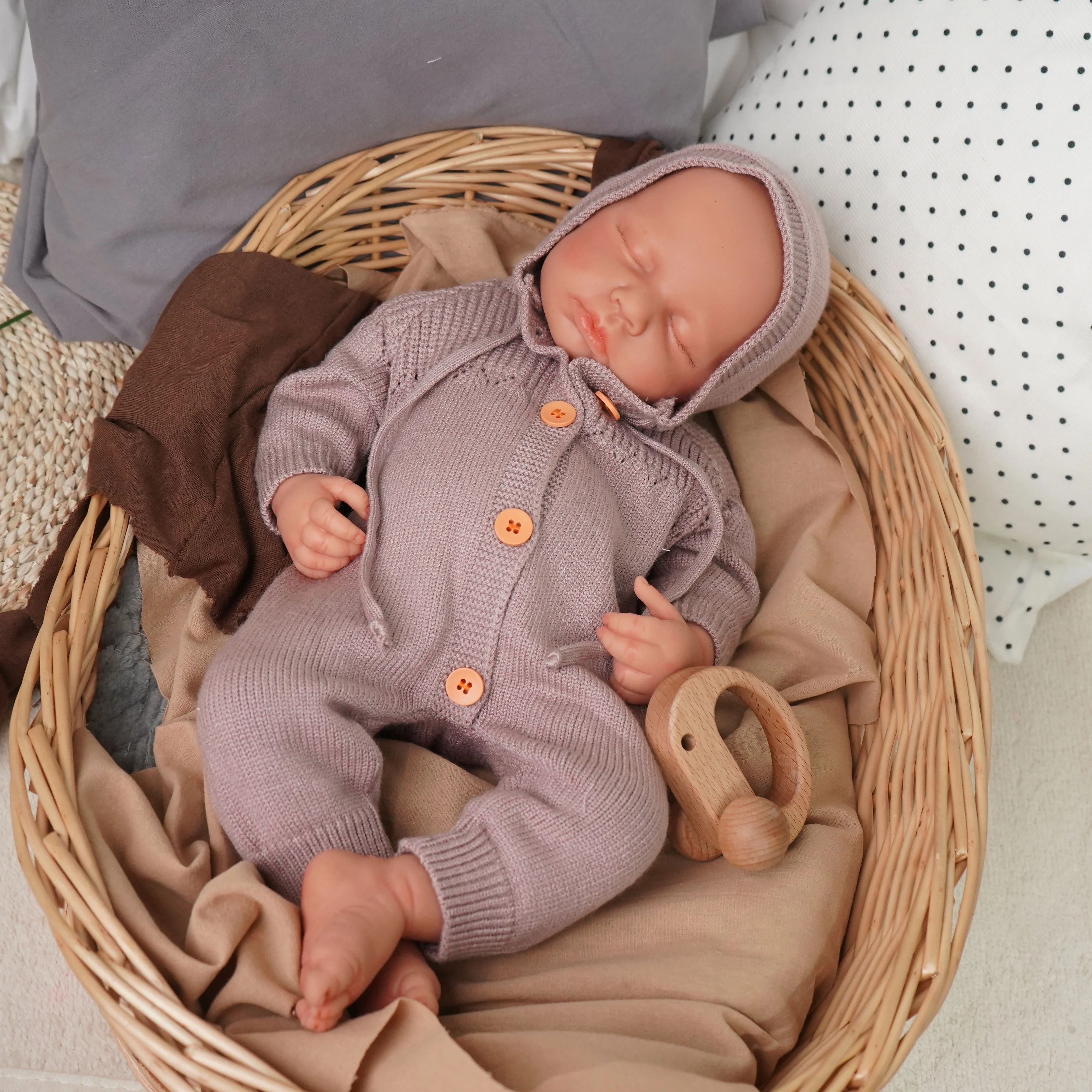 

18.89in Washable Silicone Reborn 3KG Slumber Baby Girl/Boy Realistic Newborn Doll For Kids Age 3+ Children Gift