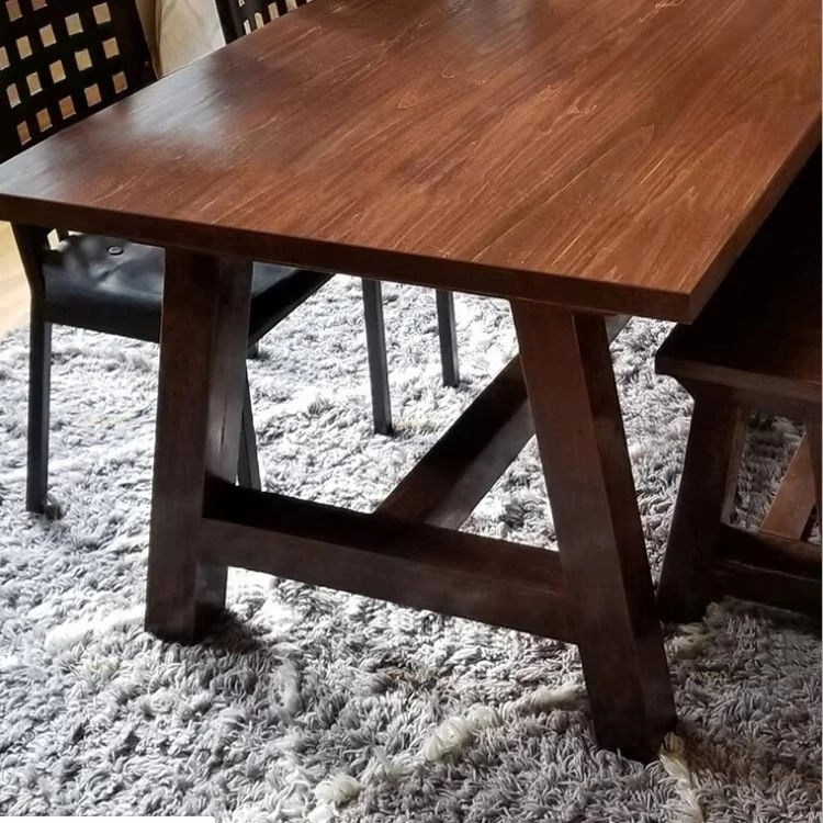 Wooden Base Formal Large Wooden Dining Table Restaurant Hotel Furniture USA Black Walnut Wood Dining Table