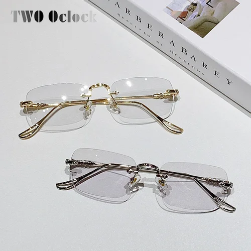 Imagen 2 del producto Gafas de sol fotocromáticas de lujo para mujer, anteojos recetados, lentes graduadas, antiazules, para ordenador, transparentes, sin montura