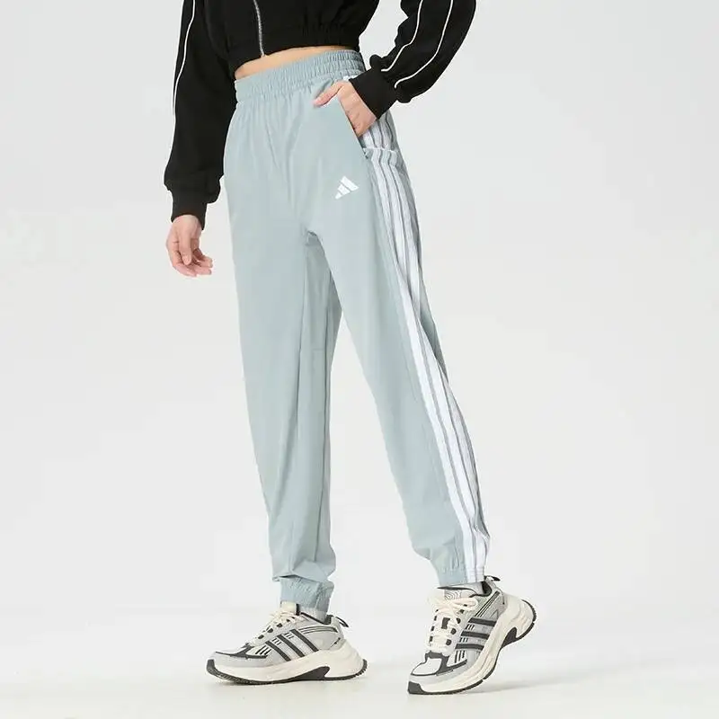 Adidas KC5494 Women Light Sage Woven Joggers Elastic Waist Recycled Poly Stretch Slim Sport Track Pants