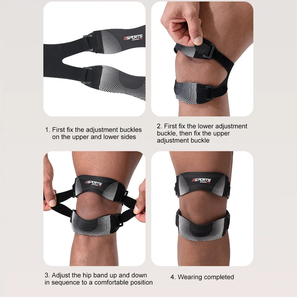 2 Stück Patellasehnen-Stützgurte, verstellbare Neopren-Kniegurte zur Schmerzlinderung, ideal für Laufen, Arthritis, Springerknie – Detail 12
