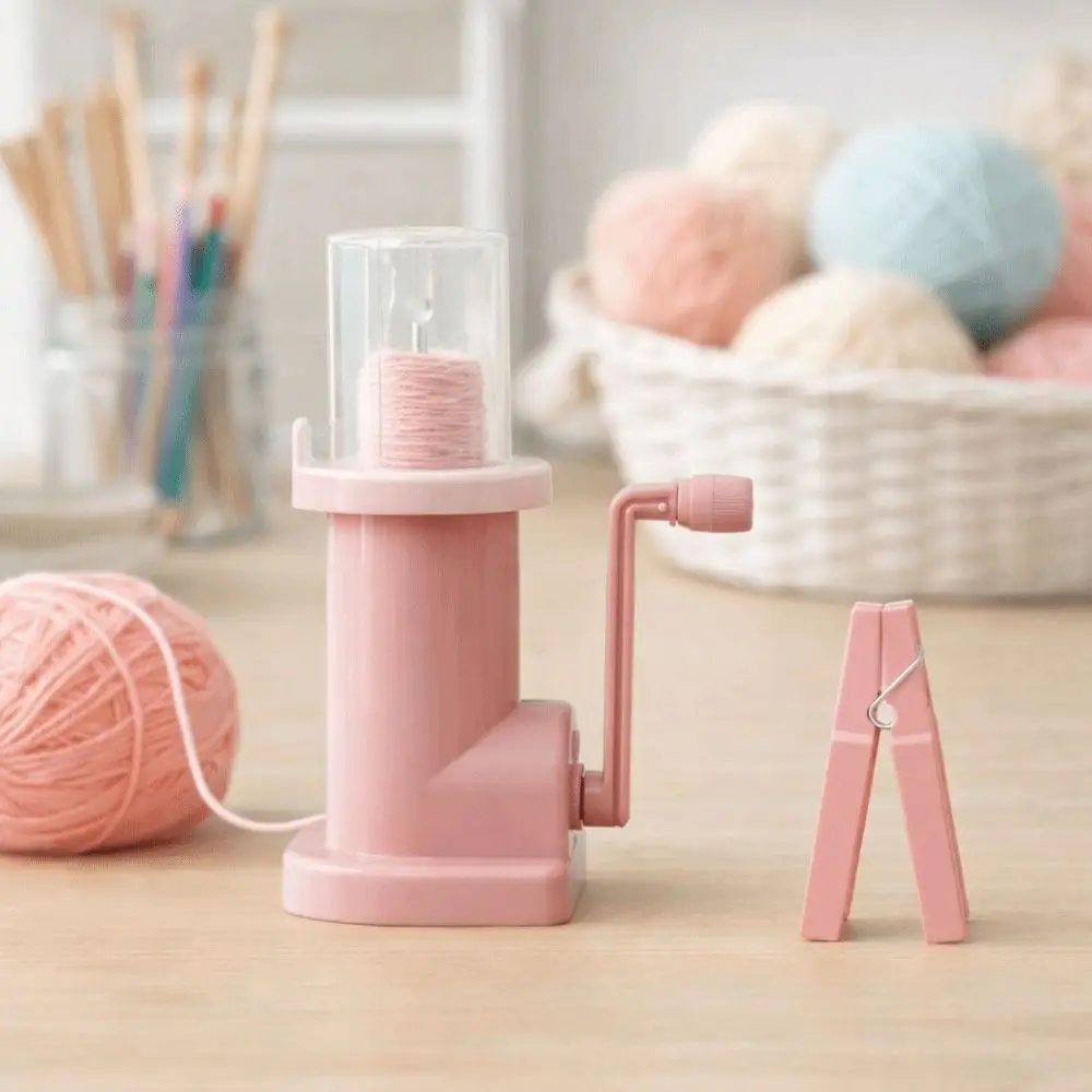 

Ручная вязальная машина простой конструкции с зажимом, мини-ниточница, инструмент для вязания крючком, ручной привод, для самостоятельного плетения и работы с катушками