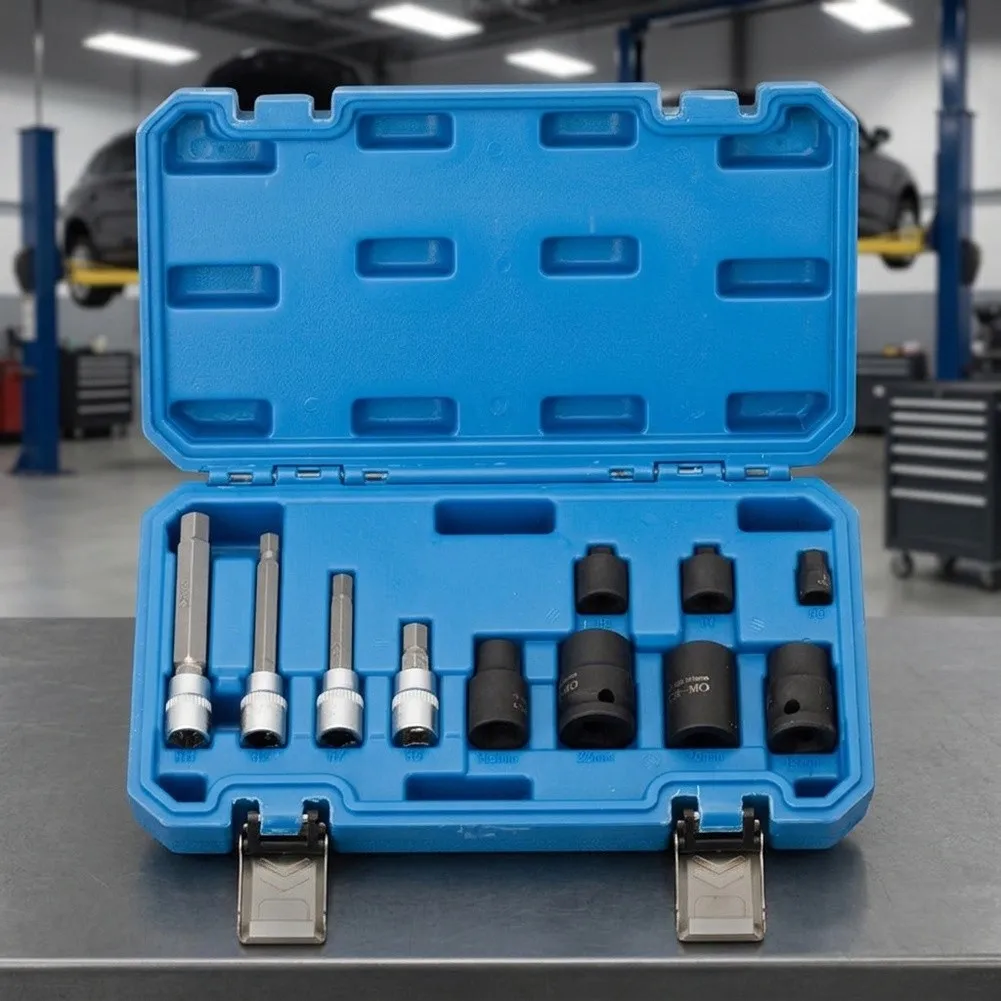 Automotive Brake Caliper Tool Set 11 Piece for Brake Compression 45 Steel 26.7 x 15.5 x 5.6 cm Works with Tools