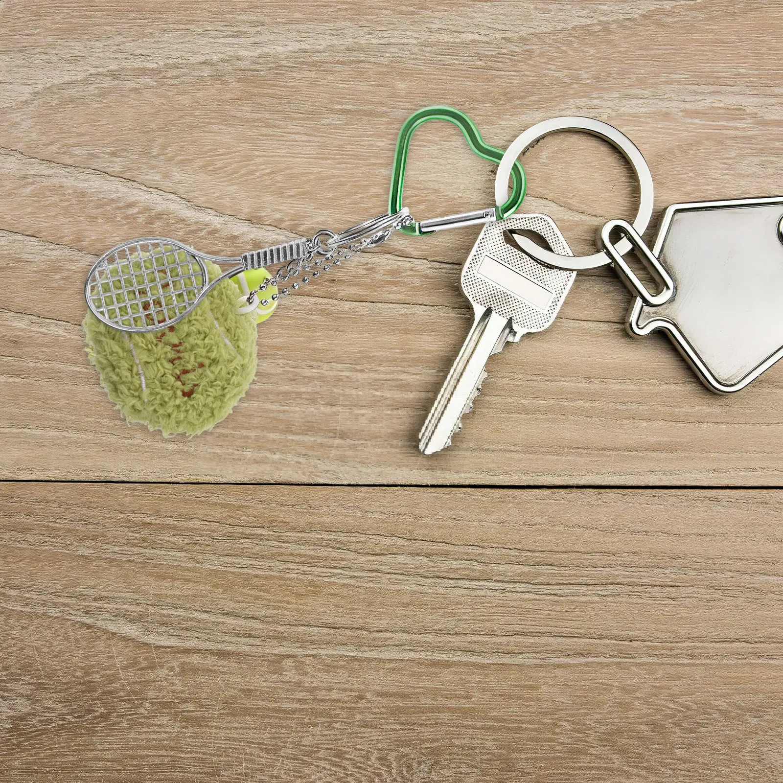 4Pcs Tennis Sports Keychain Party Favors Racket Bag Pendant Mini Tennis Ball Charm for Sports Fans Handbag Ornament