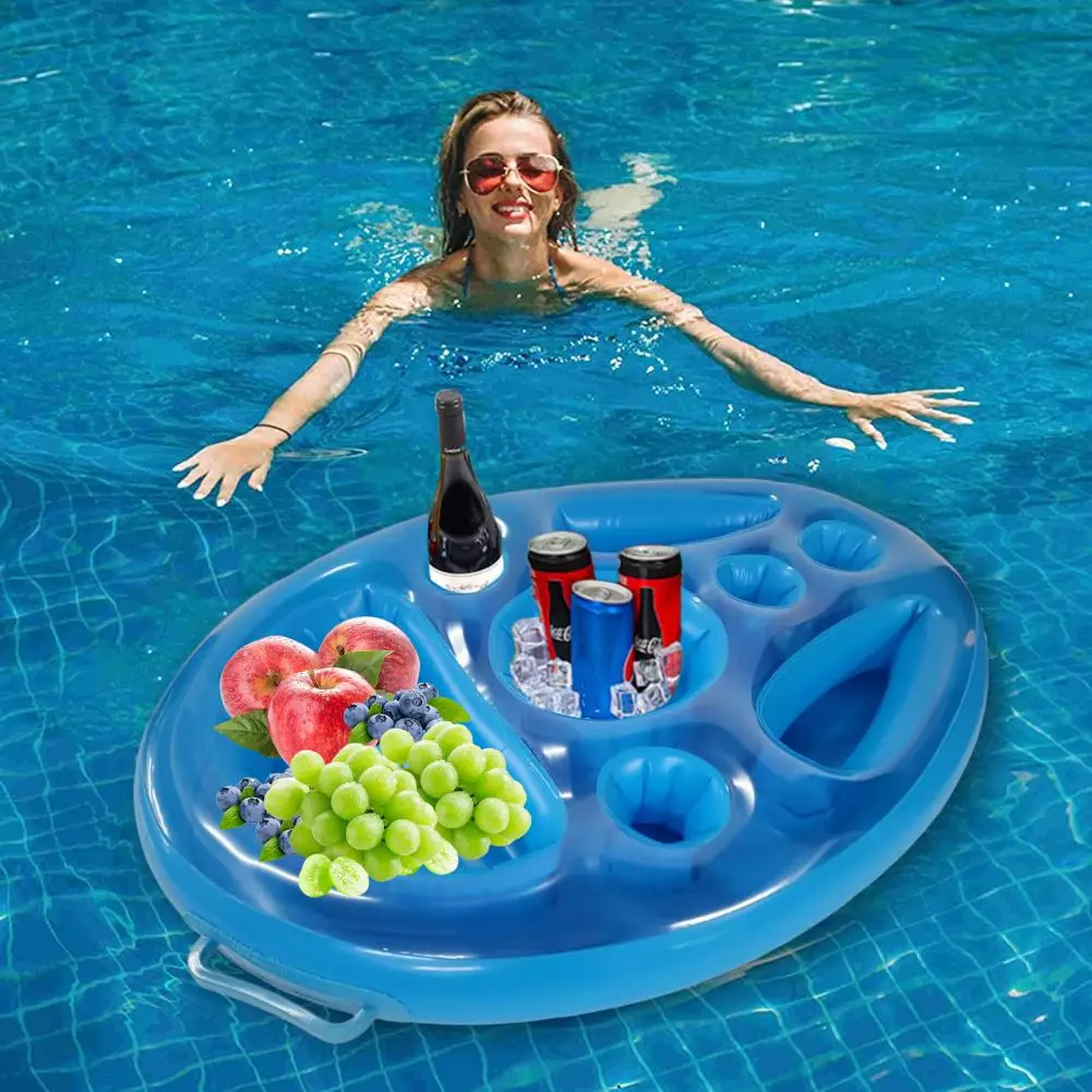 Soporte flotante para bebidas de piscina, capacidad ecológica para bañeras de hidromasaje, multicompartimento Premium