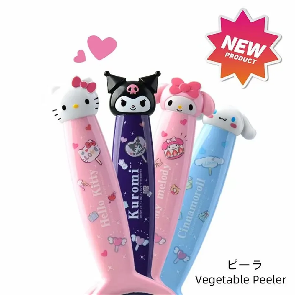 Kawaii Sanrio Coltello da frutta Set di coltelli per sbucciare Anime Carino Hello Kitty Kuromi Cinnamoroll My Melody Pelapatate multifunzionale