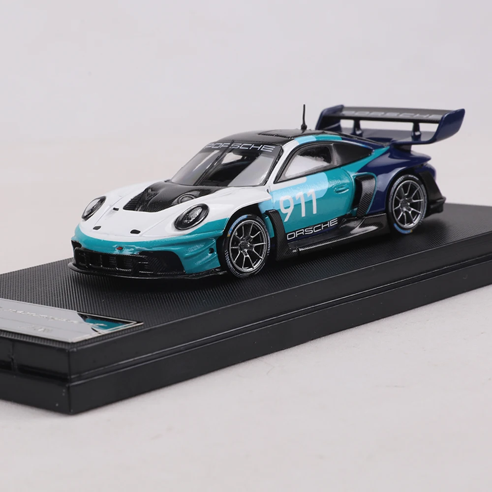 HKM 1:64 911(992)GT3 R Rennsport Classic Brumos großer Heckflügel Legierungsmodellauto