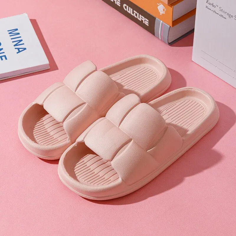 Women Thick Platform Cloud Slippers Summer Beach Eva Soft Sole Slide Sandals Leisure Men Ladies Indoor Bathroom Anti-slip Shoes