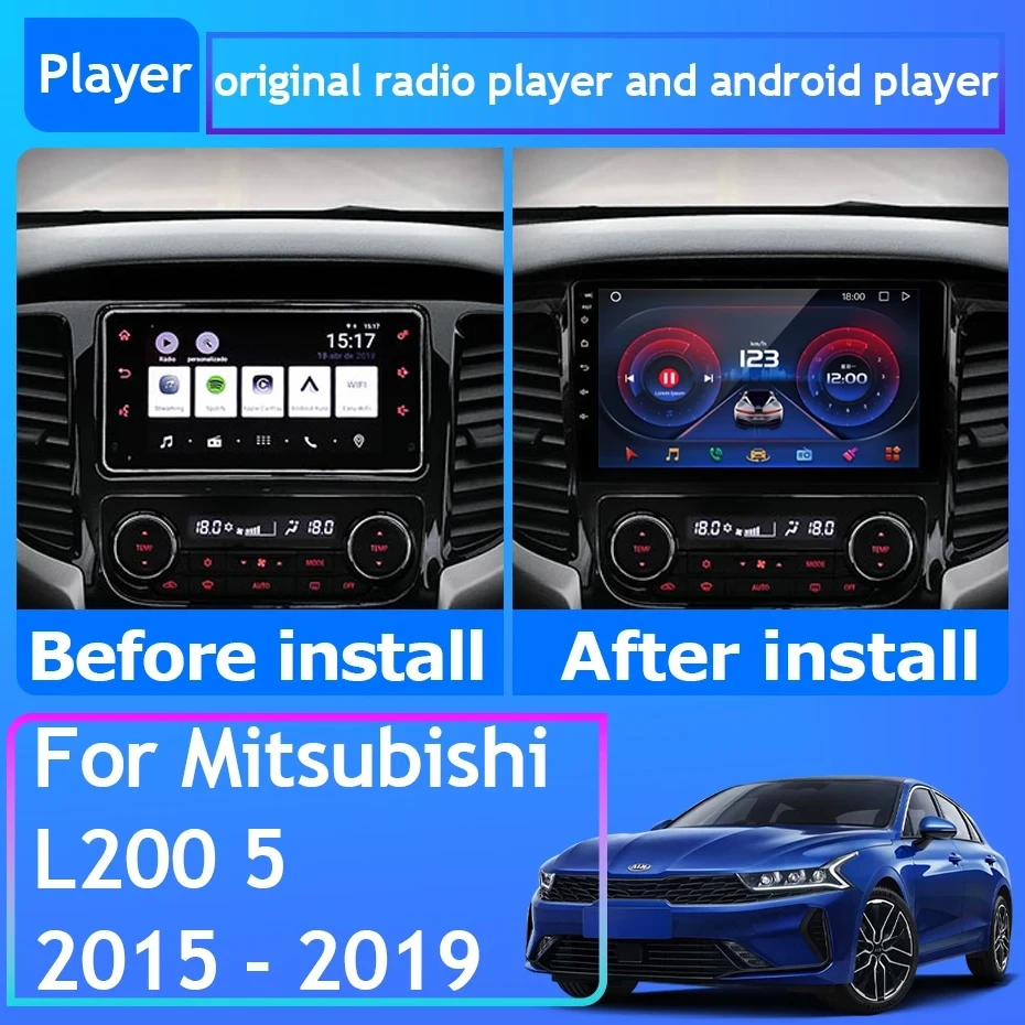 Car Radio For Mitsubishi Pajero Sport 3 L200 5 Triton 3 2015- 2019 Carplay Navigation GPS Android Auto Miltimedia Player No 2din