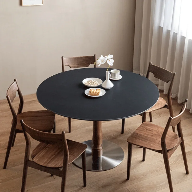 

Wooden Nordic Dining Table Simple Modern Restaurant Rock Slab Round Devise Dining Tables Mesa Comedor Household Furniture