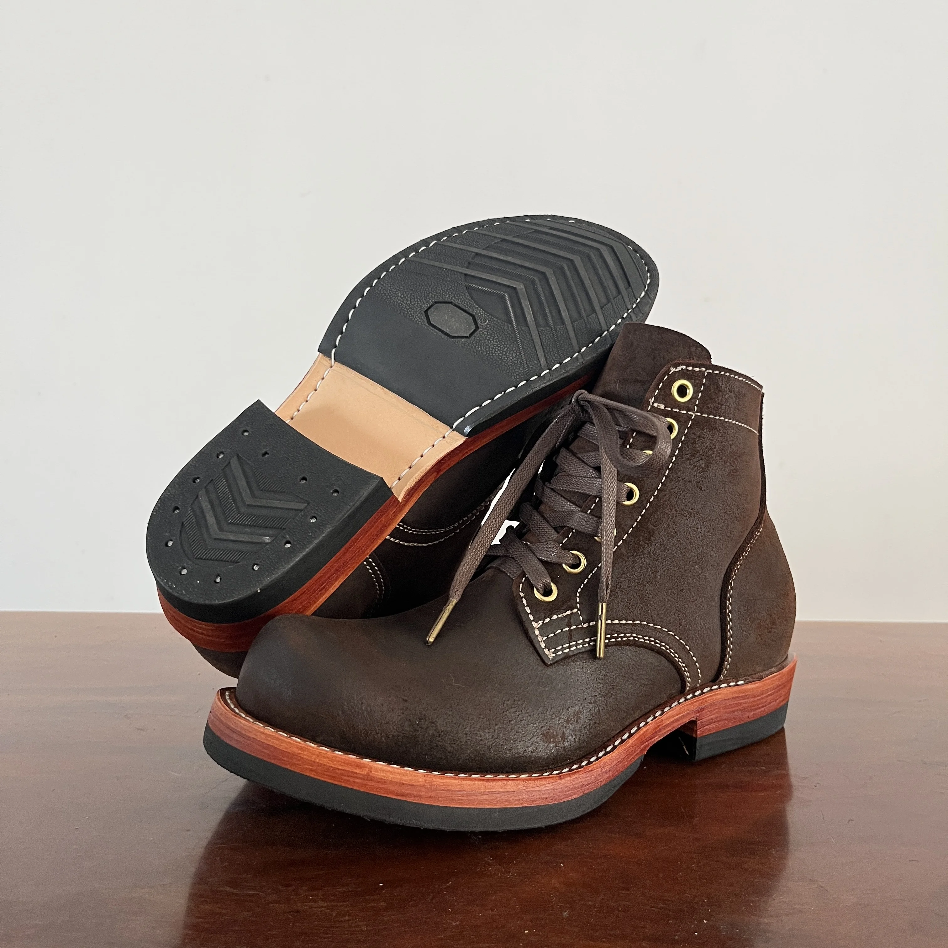 C413 RockCanRoll Size 35-52 Super Quality Genuine Italian Cow Leather Handmade Goodyear Welted Boots Custom Made Service OK