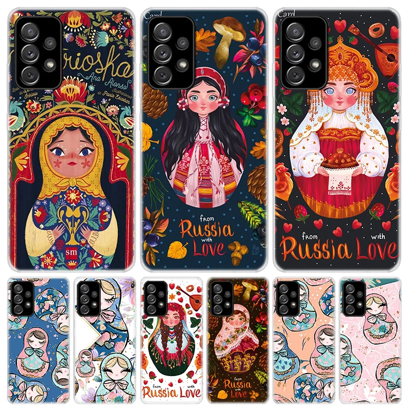 Russian Nesting Doll Cartoon Phone Case for Samsung Galaxy A54 A53 A52 A14 A13 A12 A24 A23 A22 A34 A33 A32 A04S A03S A02S A42 A7