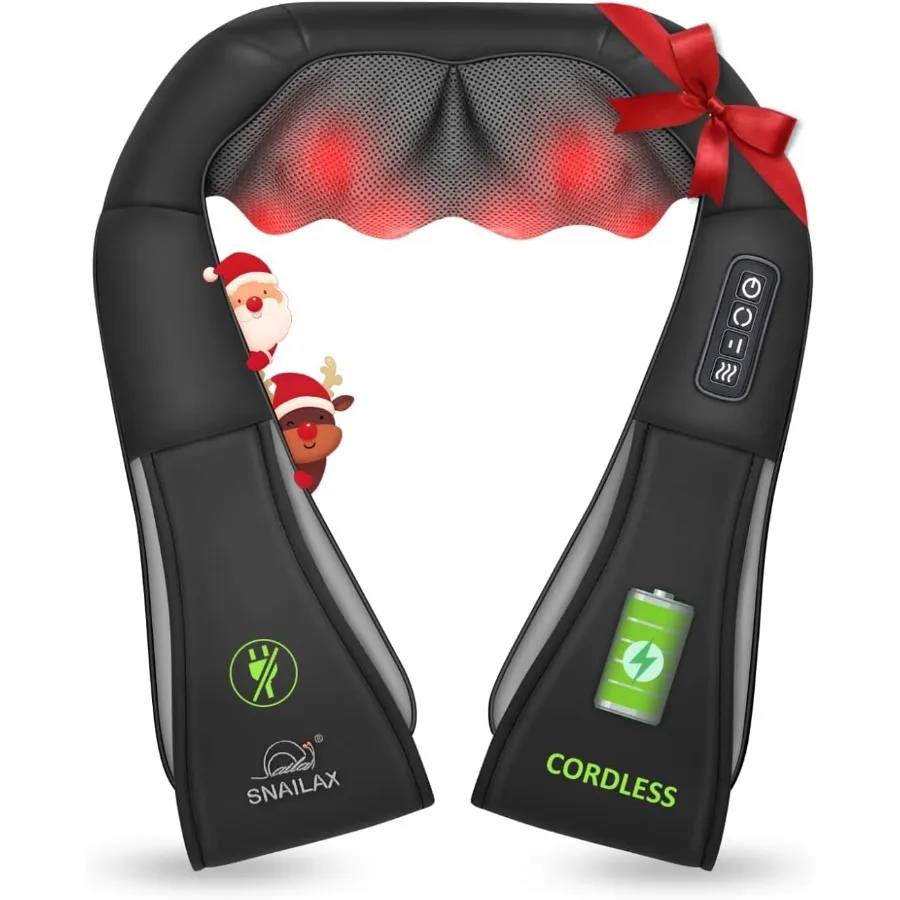 

Беспроводной массажер - массажер для шеи и плеч шиацу с подогревом FSA Eligible Портативная электрическая массажная подушка для поясничной спины Chri