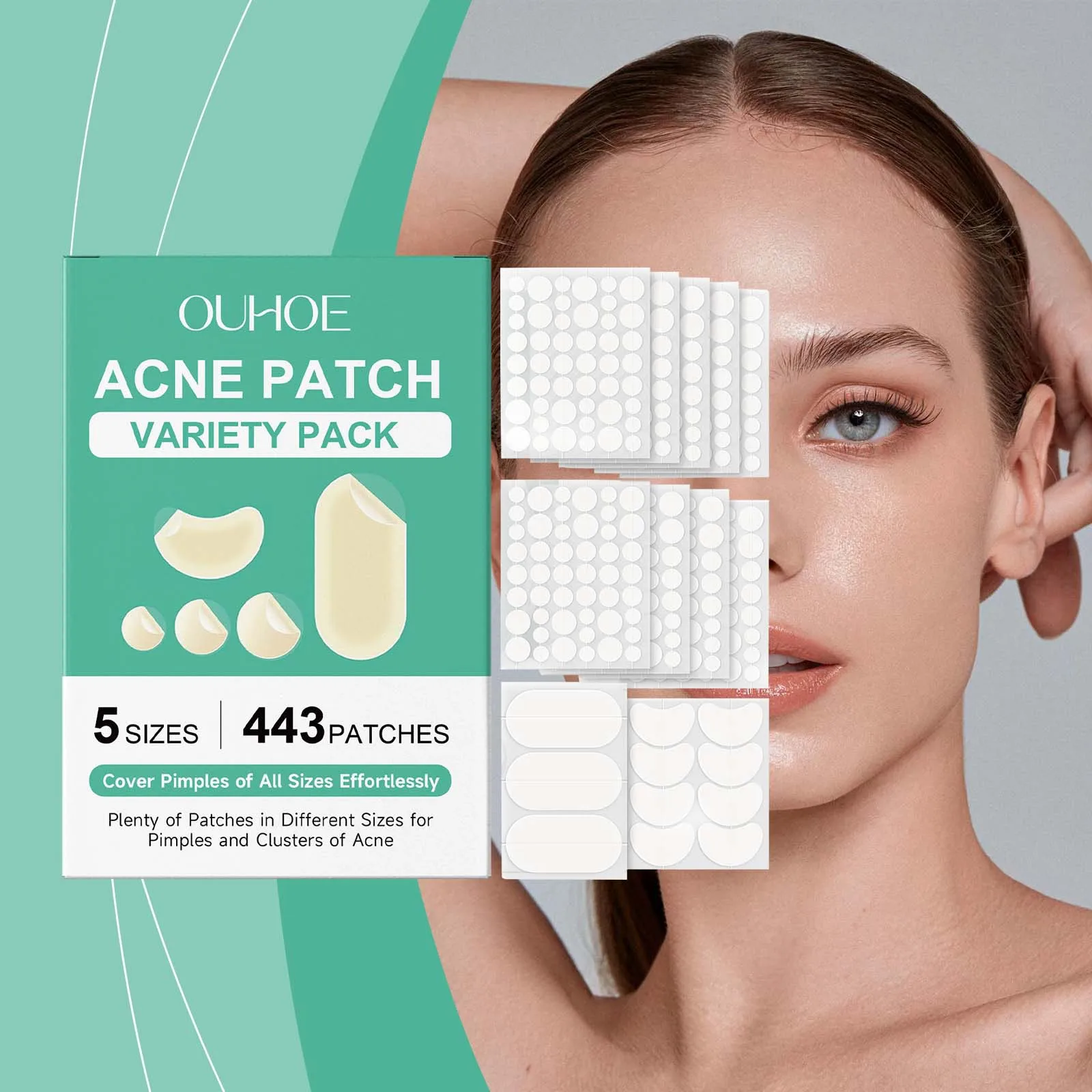 Acne Concealer Patch Set Invisible Breathable Pore Fade Pimples Marks Blemishes Repairing Spot Waterproof Acne Removal Stickers