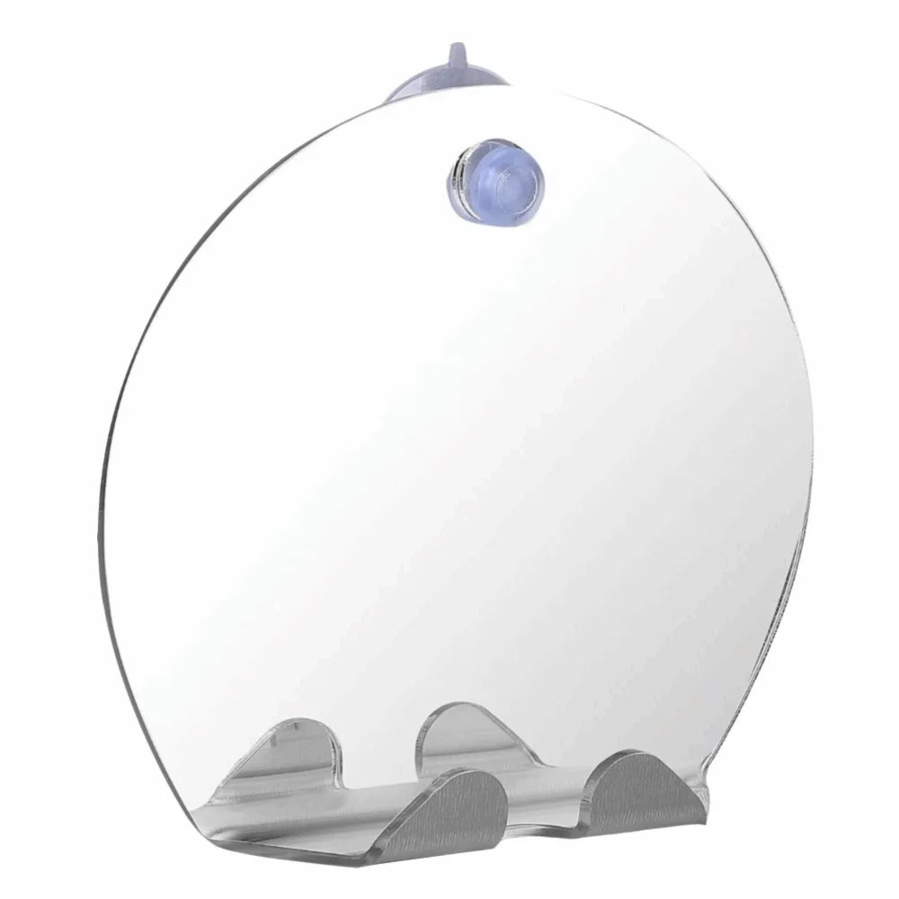 Powerful Acrylic Shower Mirror Clear Shatterproof Shaving Mirror Razor Holder Suction Cup Bathroom Mirror For Makeup