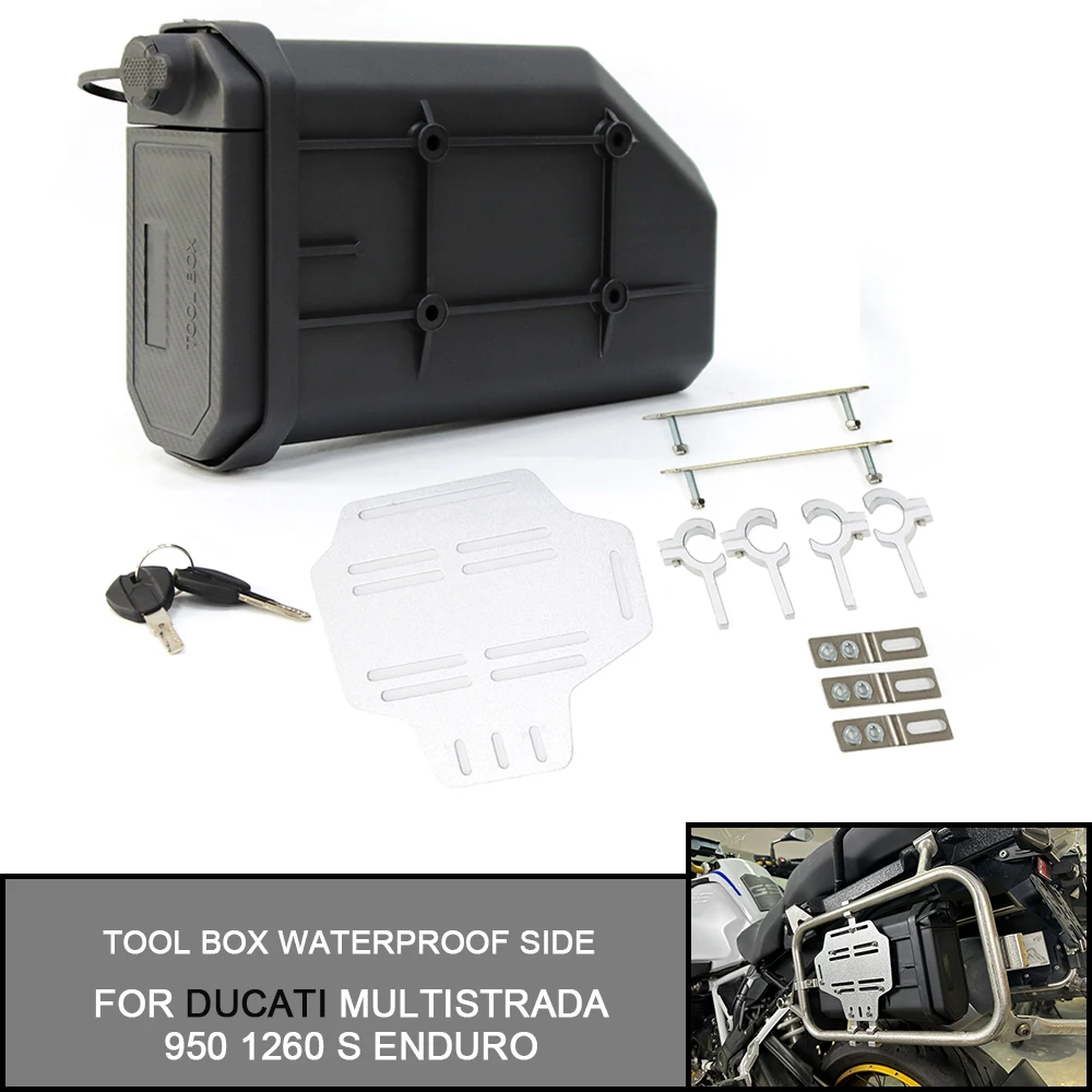 For Ducati MULTISTRADA 950 1260 S ENDURO Toolbox Waterproof Side Toolbox Side Decorative Box Motorcycle Waterproof Storage Box