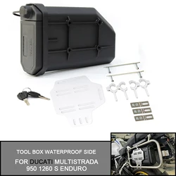 For Ducati MULTISTRADA 950 1260 S ENDURO Toolbox Waterproof Side Toolbox Side Decorative Box Motorcycle Waterproof Storage Box